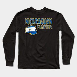 Nicaraguan Fighter, Nicaragua Flag, Nicaraguan Fist, Nicaragua Long Sleeve T-Shirt